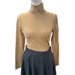 Wolford cotton blend camel colored turtleneck size small
